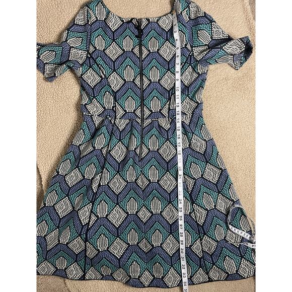 Anthropologie HD in Paris Dress M Geometric Pattern Retro Mod Parisian Style - Picture 5 of 10